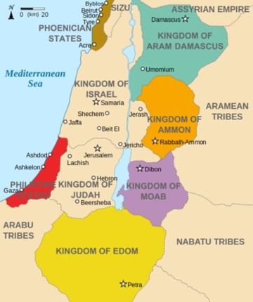 Map of Canaan from around 750 BC