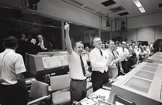 NASA mission control celebrating successful return of Apollo 13